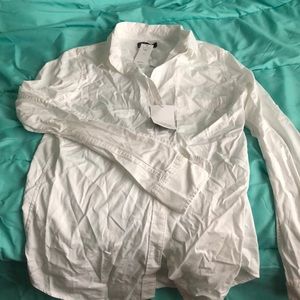 White, Button-Down, Boyfriend Fit!
